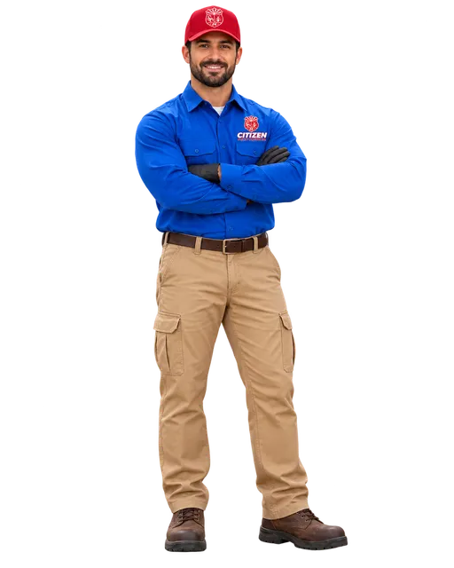 A Heritage Pest Control technician in uniform, ready for a service visit